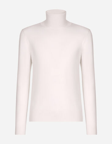 Dolce & Gabbana Turtle-neck sweater in extra-fine virgin wool White GXB00TJAVWD