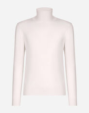 Dolce & Gabbana Turtle-neck sweater in extra-fine virgin wool Multicolor GXZ08ZJBSG3
