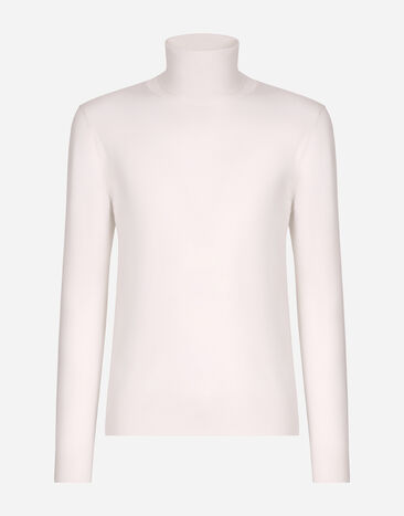 Dolce & Gabbana Turtle-neck sweater in extra-fine virgin wool Black G9ZU0ZG7K4P