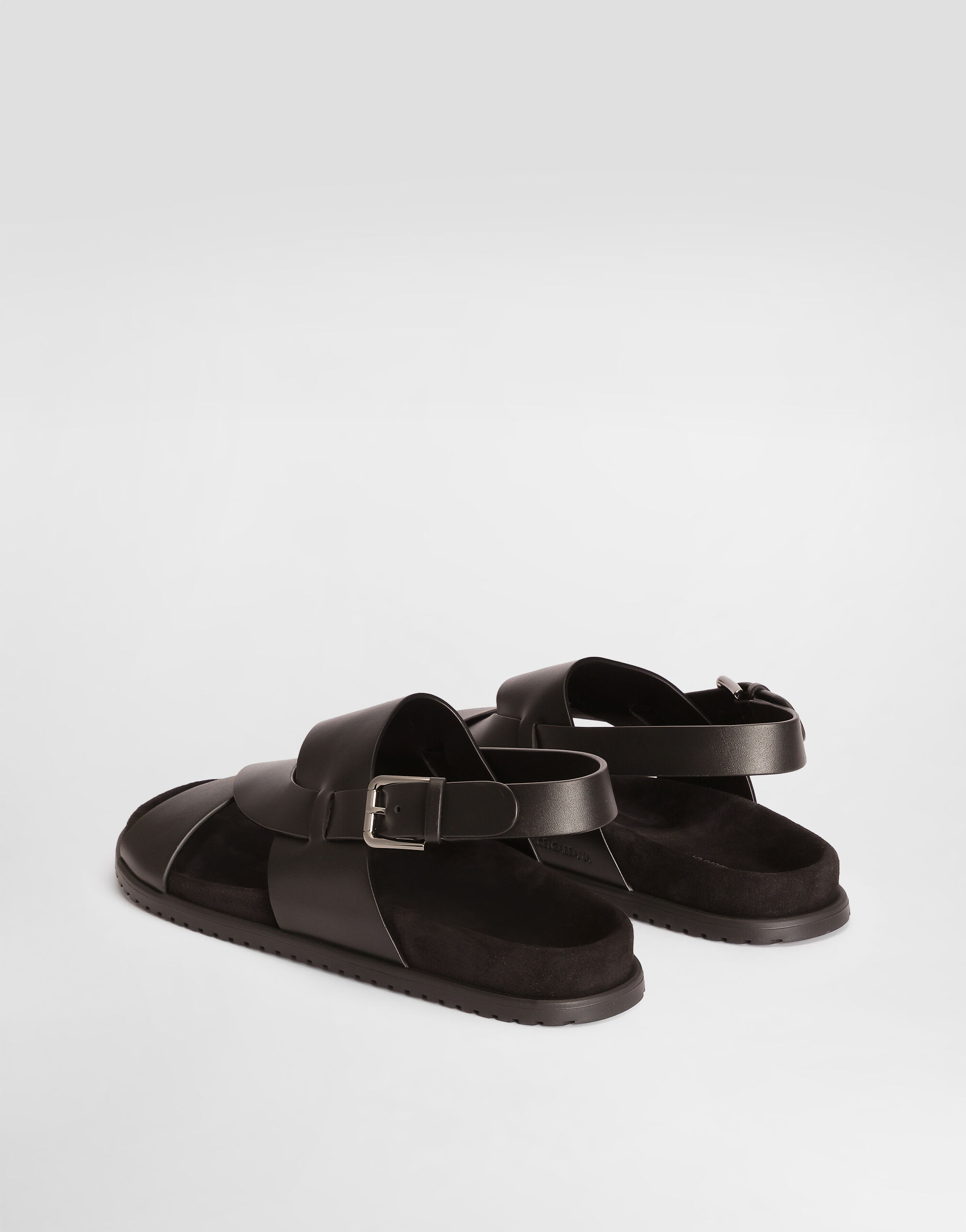 Blackのメンズ DG casual calfskin sandals | Dolce&Gabbana®