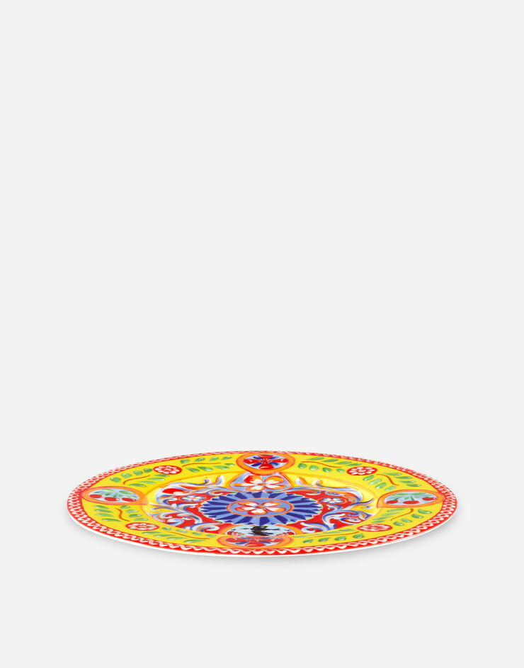 Dolce & Gabbana Set 2 Dinner Plates in Fine Porcelain Multicolor TC0S04TCA06