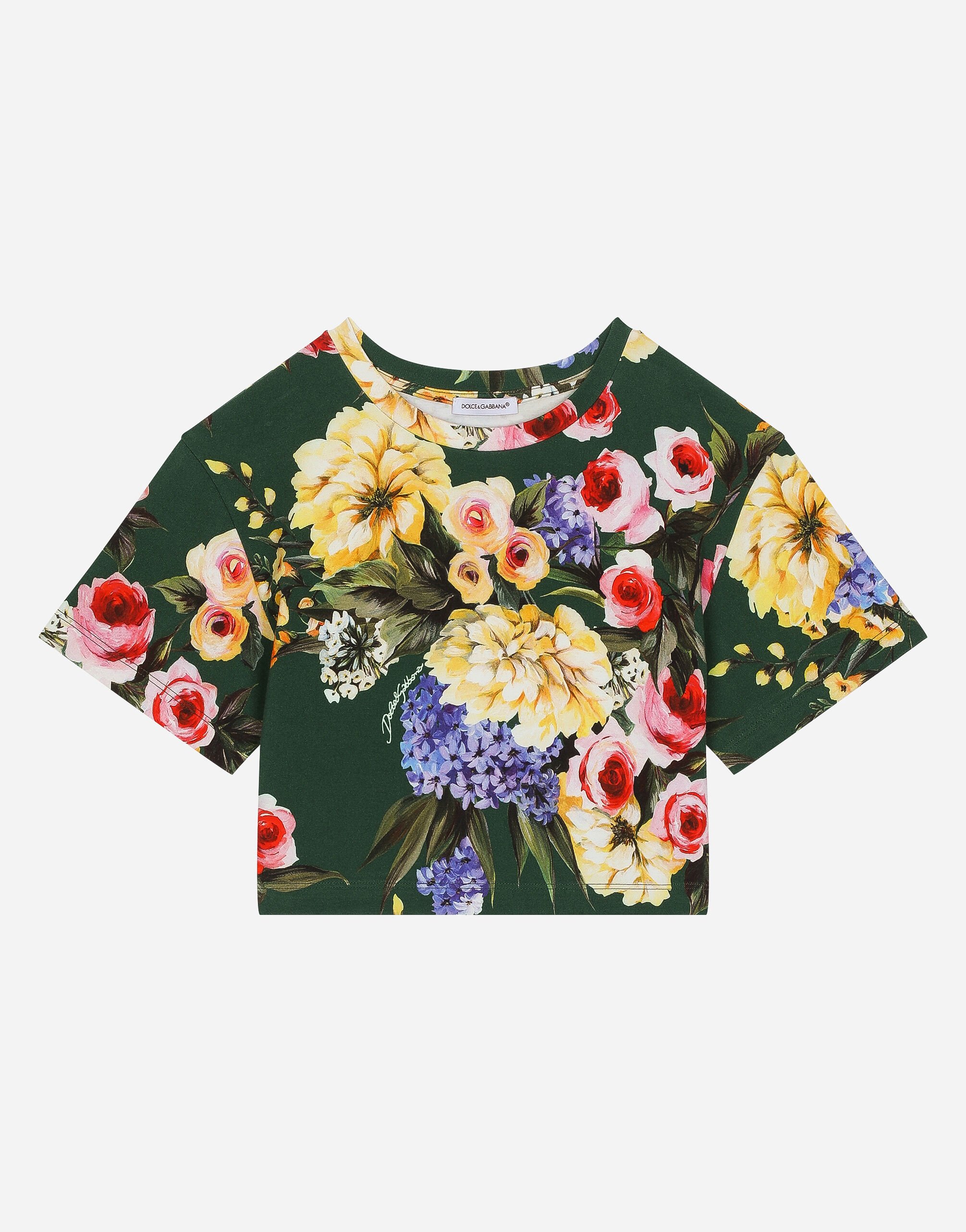 Dolce & Gabbana 가든 프린트 인터로크 티셔츠 인쇄 L5JTMEG7K4F