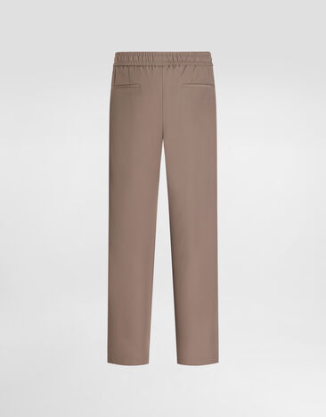 Dolce & Gabbana Wool poplin jogging trousers Brown GP1A3THU2BN