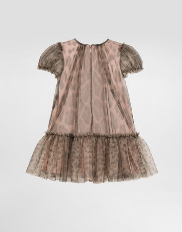 Dolce & Gabbana Kleid aus Tüll mit Leo-Print Print L24DO5HSMV5