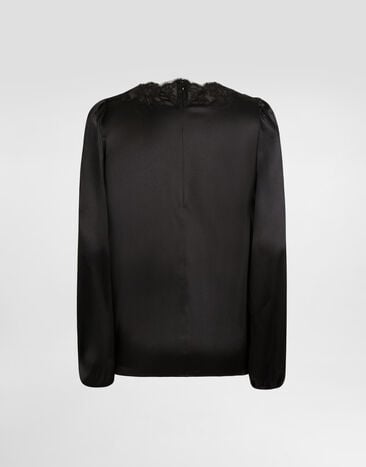 Dolce & Gabbana Bluse aus Stretchsatin Black F7BF3TFURAG