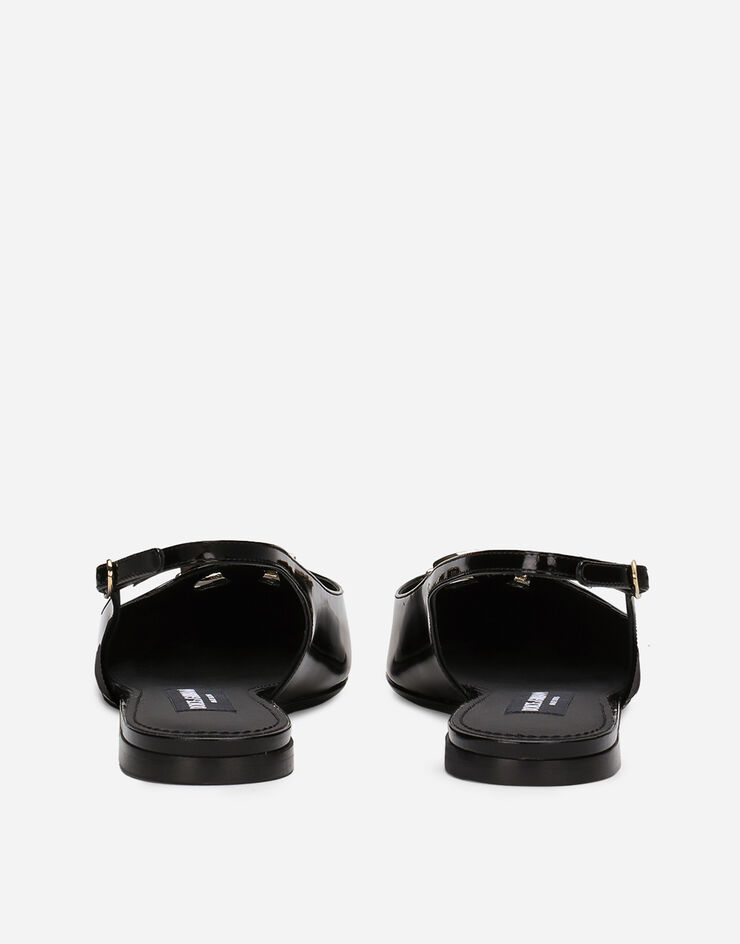 Dolce & Gabbana スリングバックパンプス シャイニーカーフスキン ブラック CG0750A1037