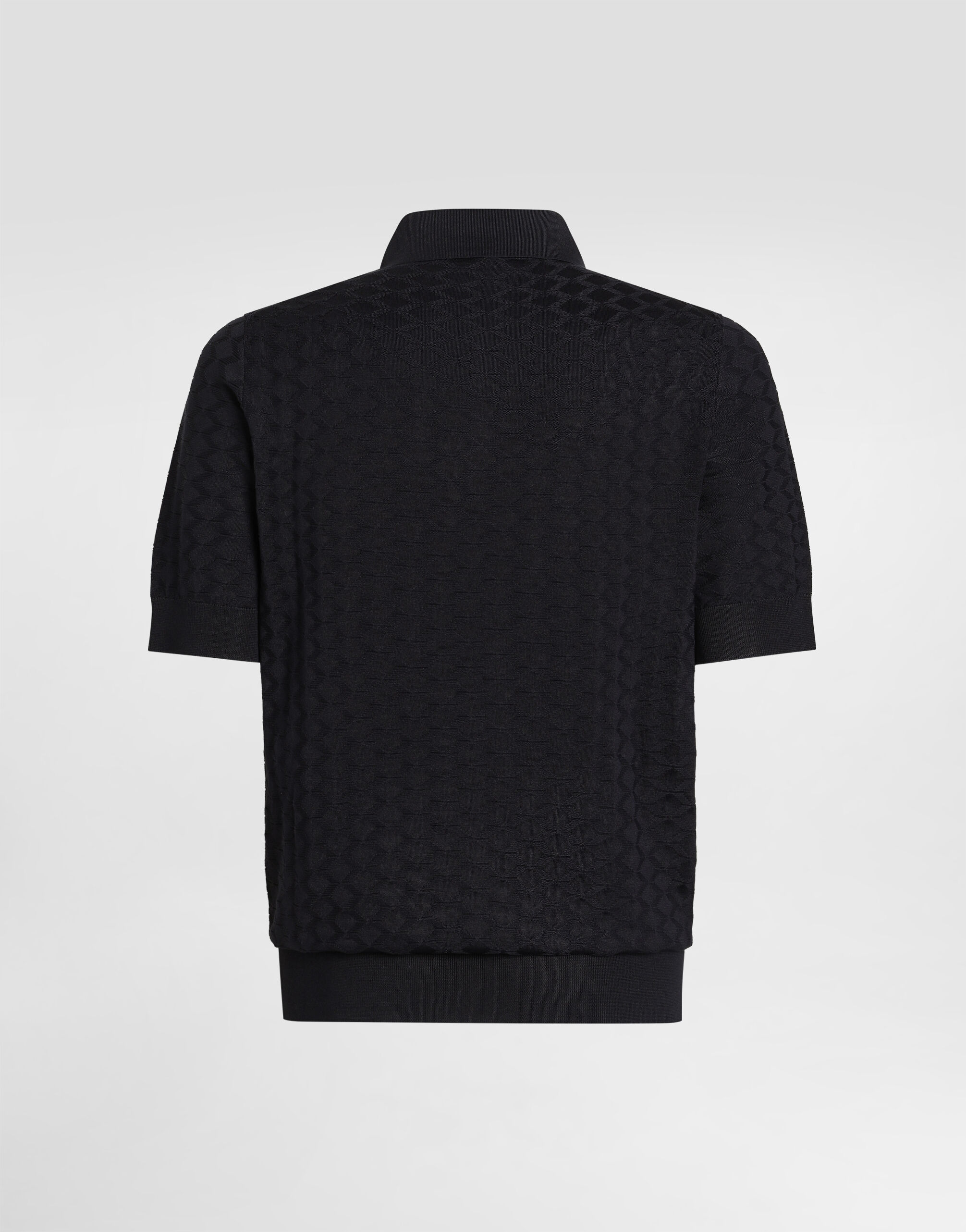 Micro-dot stitch silk polo shirt - thumbnail 2