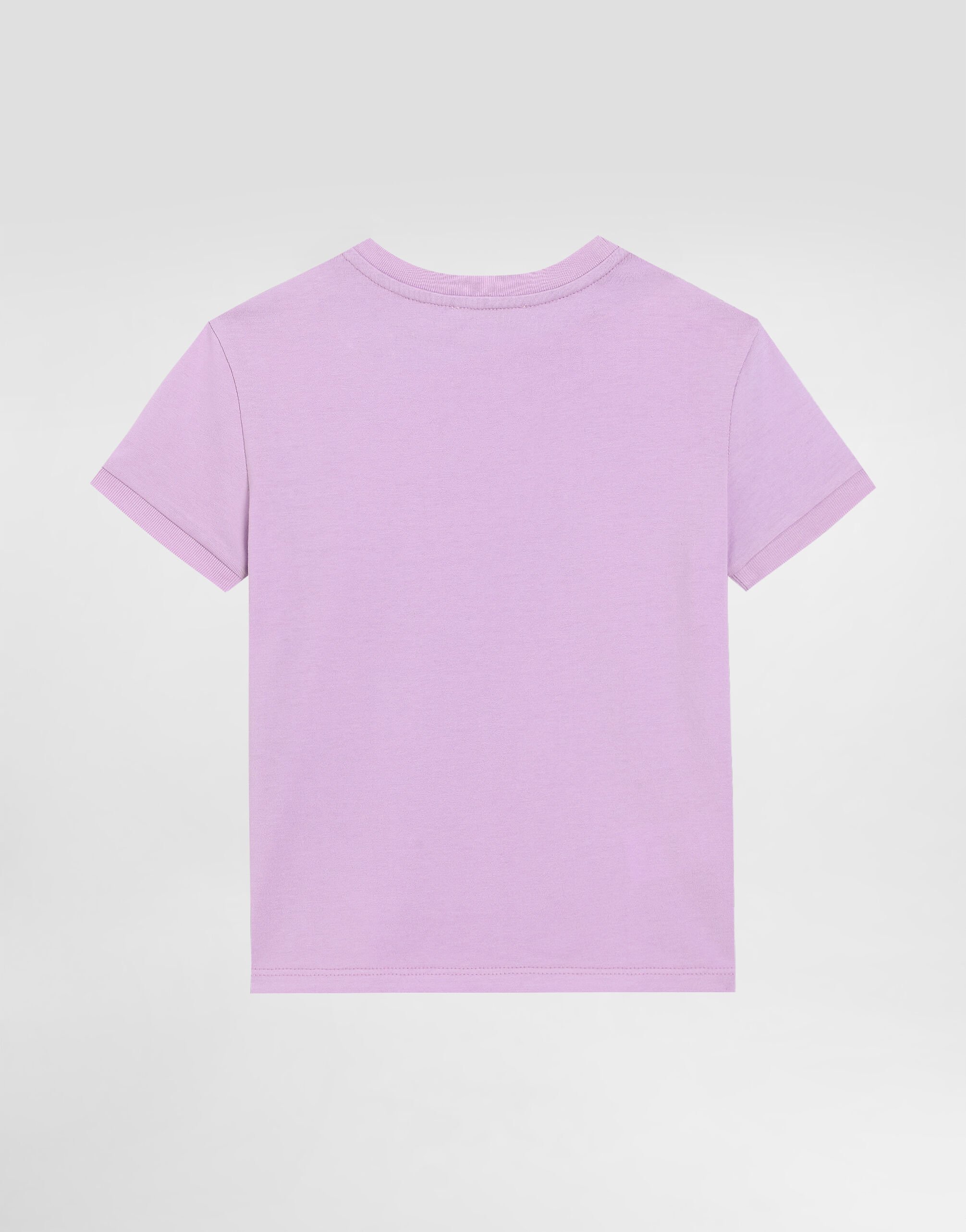 Lilacのガールズ Jersey T-shirt with logo tag | Dolce&Gabbana®