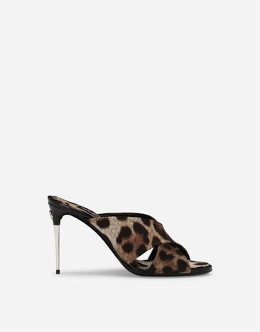 Dolce & Gabbana Leopard-print satin mules Beige CQ0592AR344