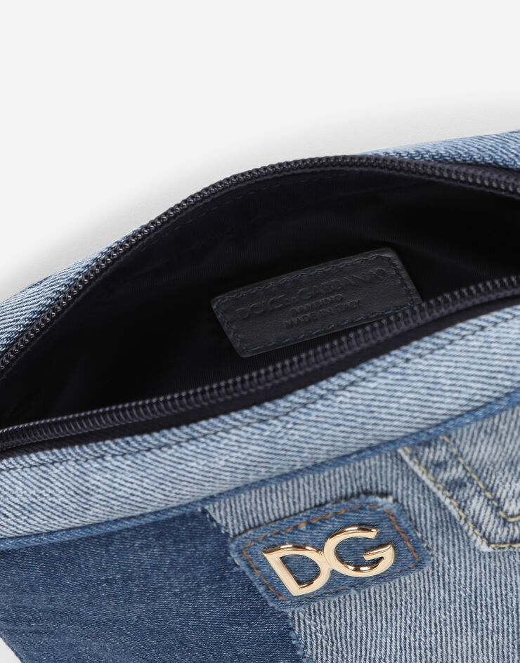 Dolce & Gabbana Denim patchwork belt bag Blue EB0202A4801