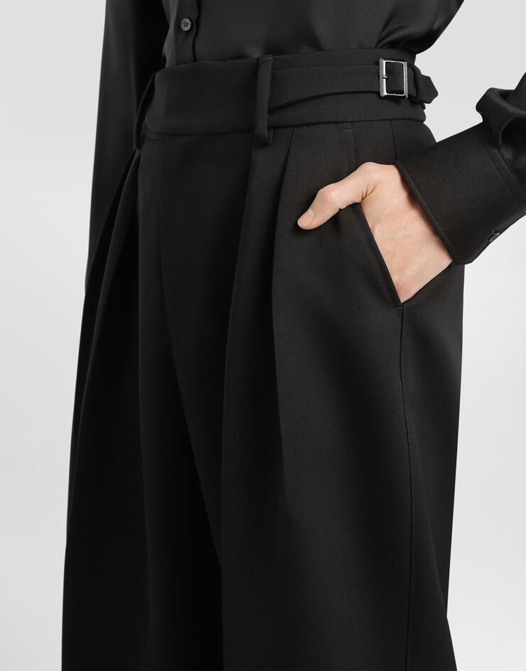 Dolce & Gabbana Pantalón de gabardina de lana Black GP16QTFU21E