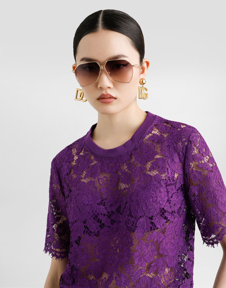 Dolce & Gabbana Cordonetto floral lace top Purple F8V21THLM7L