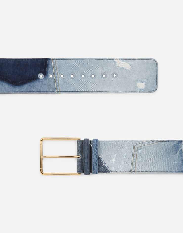 Patchwork denim belt in Denim for Women | Dolce&Gabbana® display picture 2
