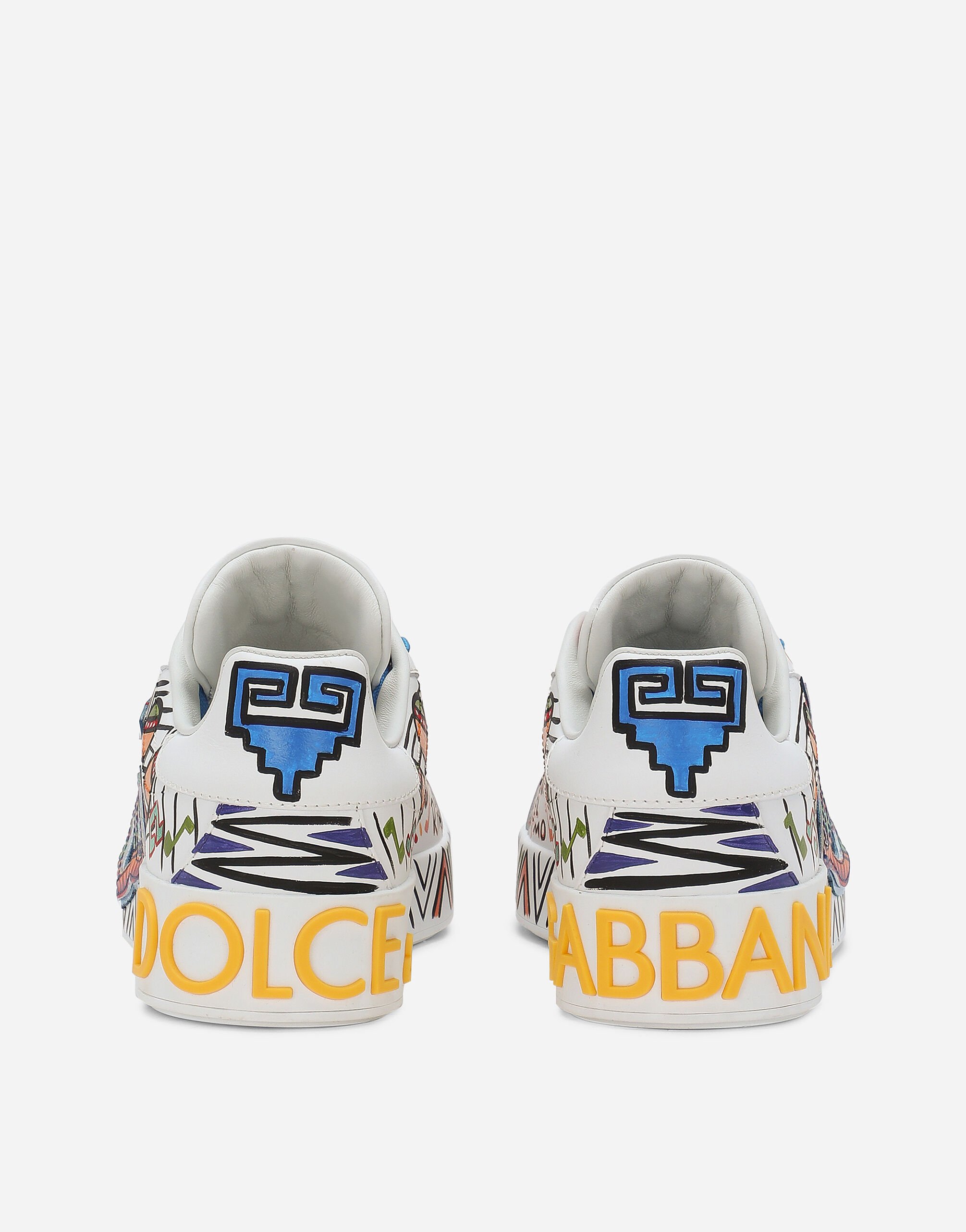 Calfskin Portofino sneakers in Multicolor for Women Dolce Gabbana