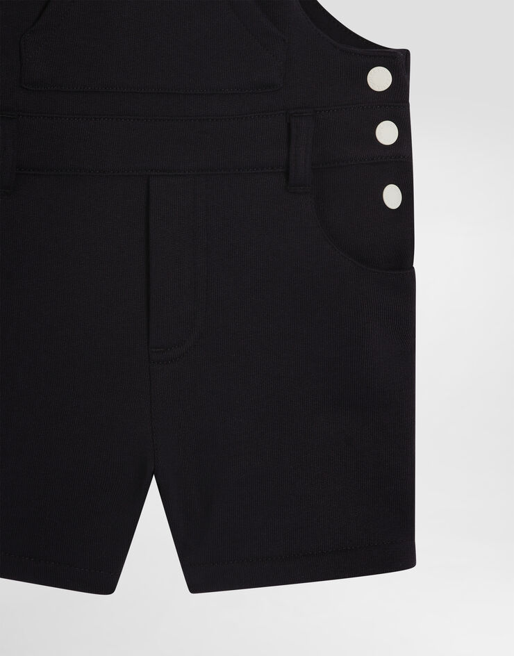 Dolce & Gabbana Fleece dungarees with DG logo Multicolor L1JQV4G7O7F