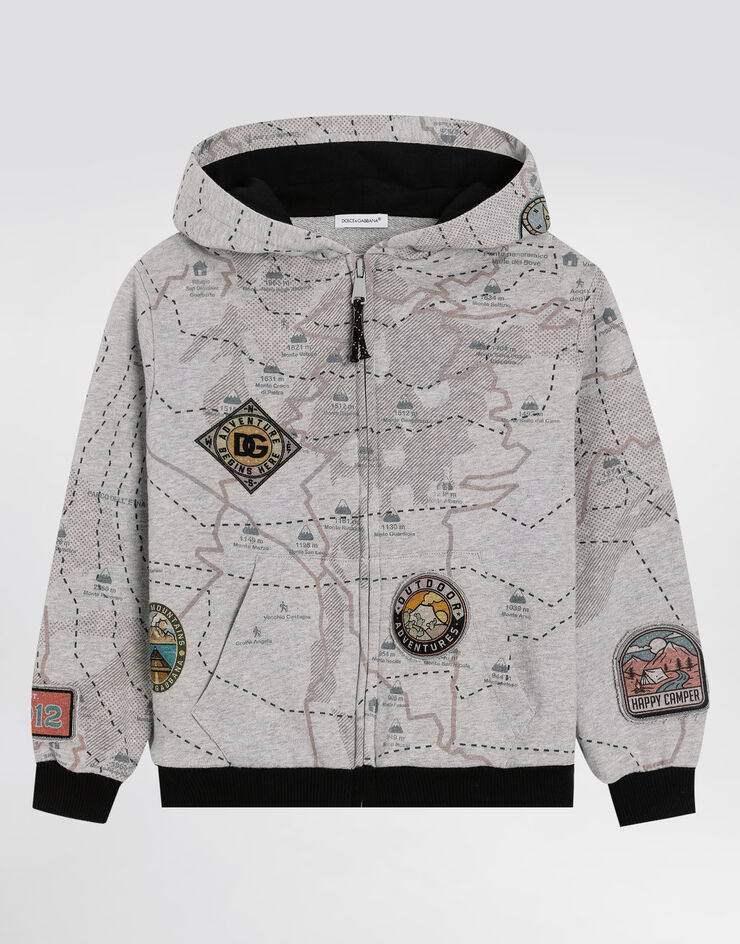 Dolce & Gabbana Map-print melange hoodie Multicolor L4JWKLII7IY