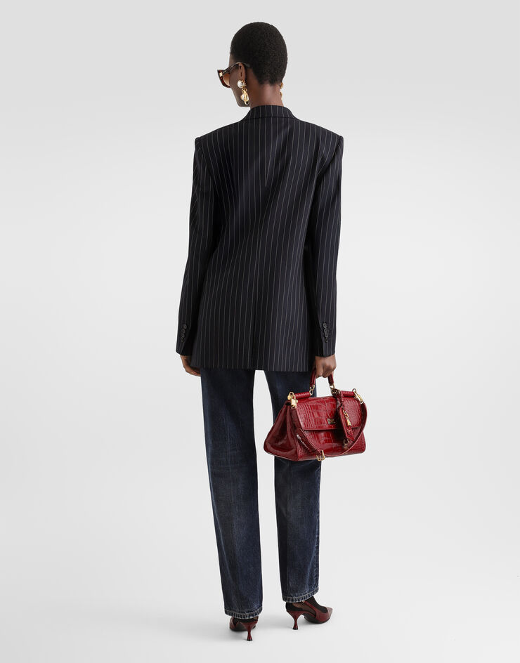 Dolce & Gabbana Linda double-breasted jacket in pinstripe wool Dolce & Gabbana Linda double-breasted jacket in pinstripe wool Multicolor F2JBPTFRBC0