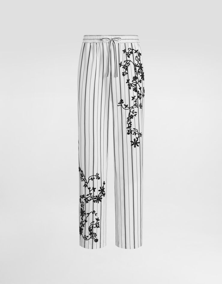 Dolce & Gabbana Vanity trousers with embroidery Multicolor GVRMAZGK184