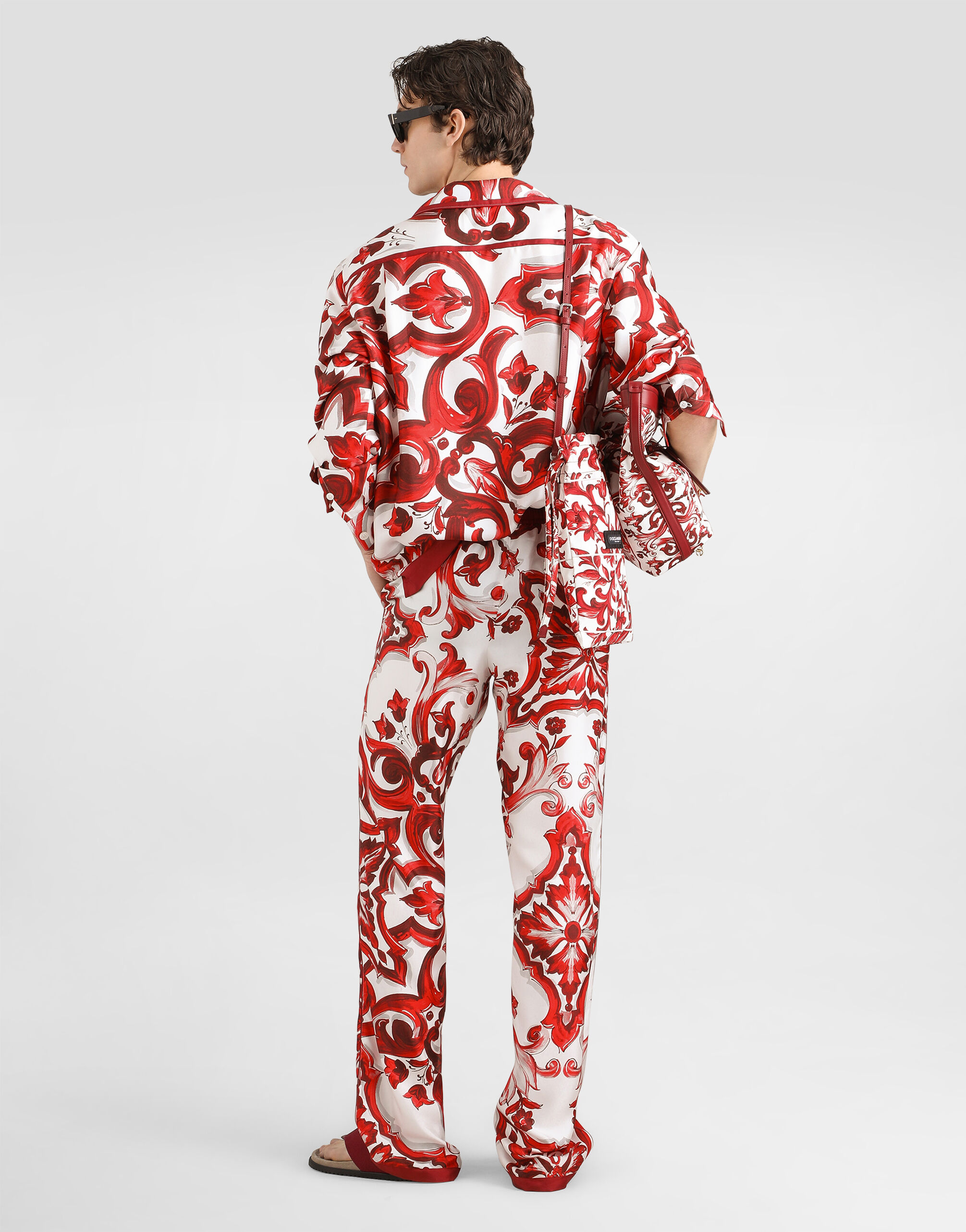 Majolica-print vanity twill shirt in Multicolor for Men