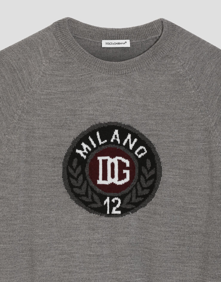Dolce & Gabbana Smooth wool sweater Grey L4KWJ2JDVG6