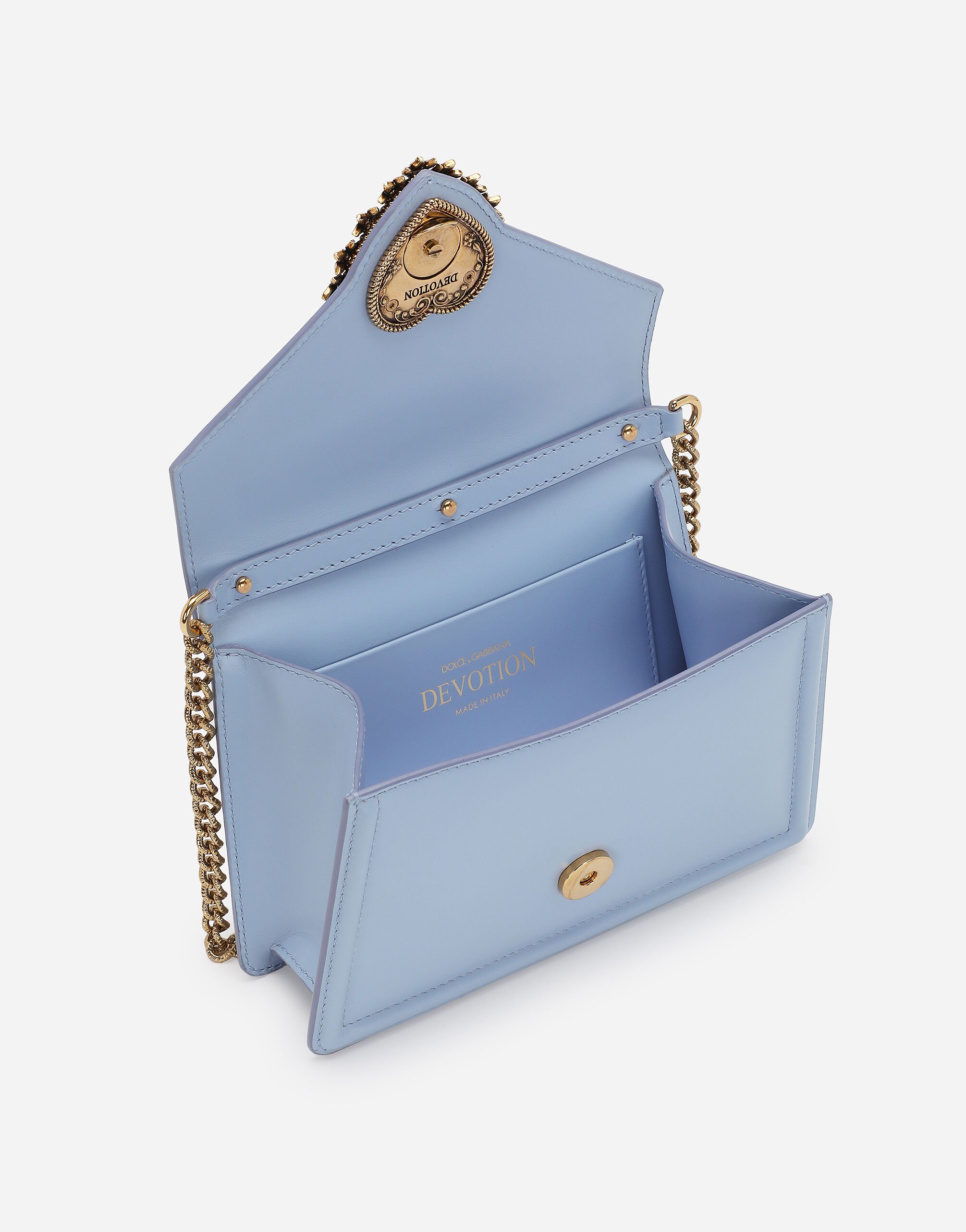 Small Devotion top handle bag in Light Blue for Women Dolce Gabbana
