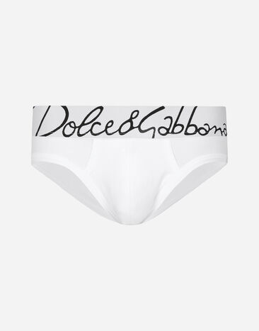 Dolce & Gabbana Трусы-слипы средней посадки из эластичного хлопка черный M9C03JONN95