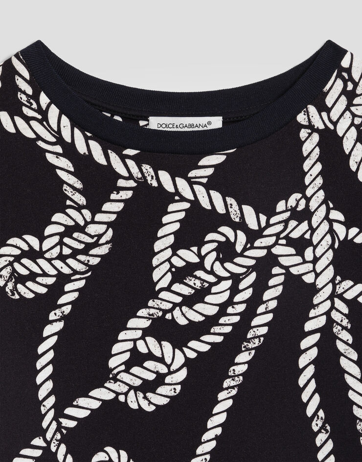 Dolce & Gabbana Camiseta en punto jersey con estampado marinero Multicolor L4JTHVII7LN