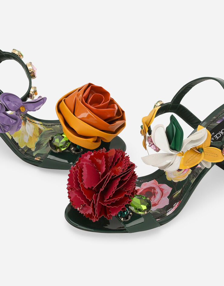 Dolce & Gabbana Sandalia de charol Verde CR1666AS193