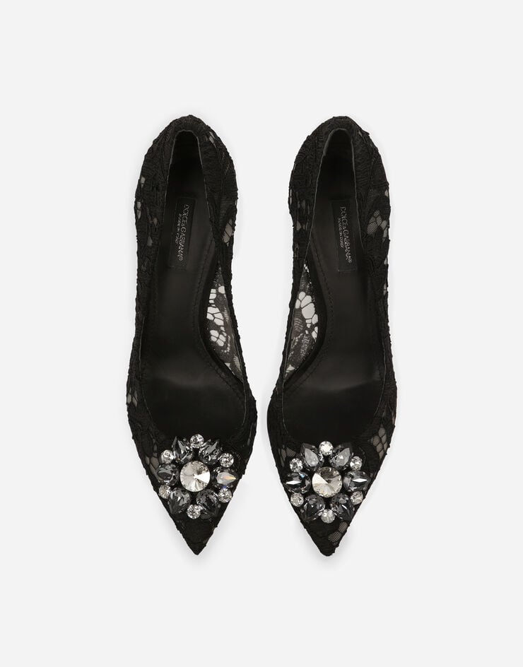 Dolce & Gabbana Zapato de salón rainbow de encaje con broche Negro CD0101AL198