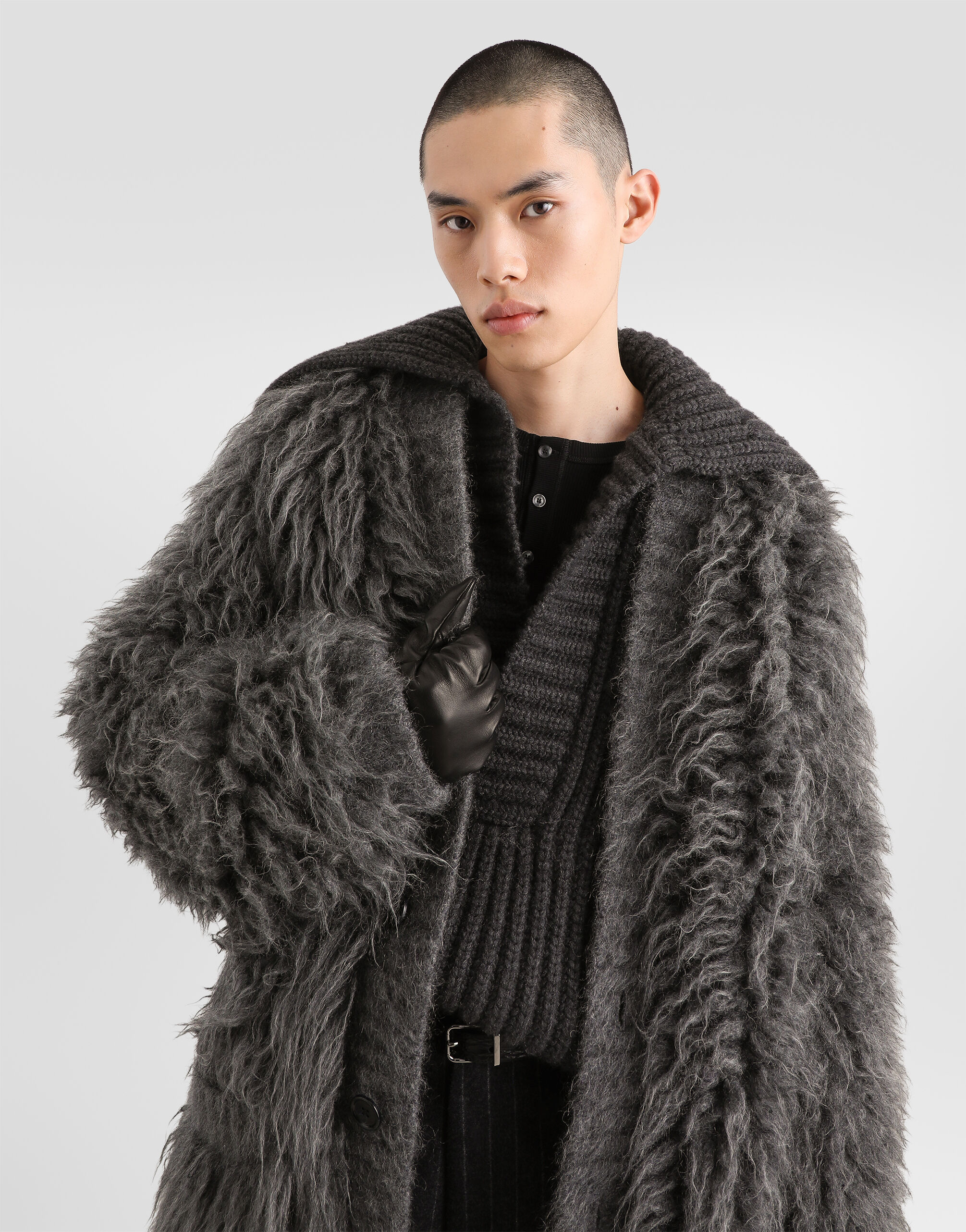 Fur-effect mohair cardigan - thumbnail 5