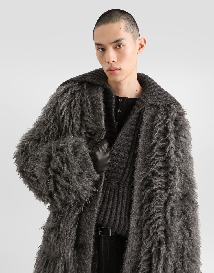 Dolce & Gabbana Fur-effect mohair cardigan Grey GXVBWTJGMMS