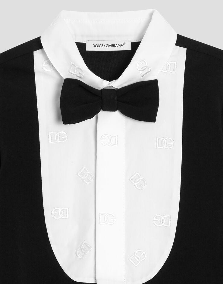 DolceGabbanaSpa Tuxedo onesie in interlock and poplin Multicolor L11O85G7K1I