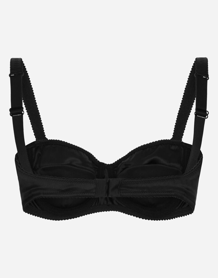 Dolce & Gabbana Soutien-gorge balconnet en satin avec dentelle Noir O1A14TONO13