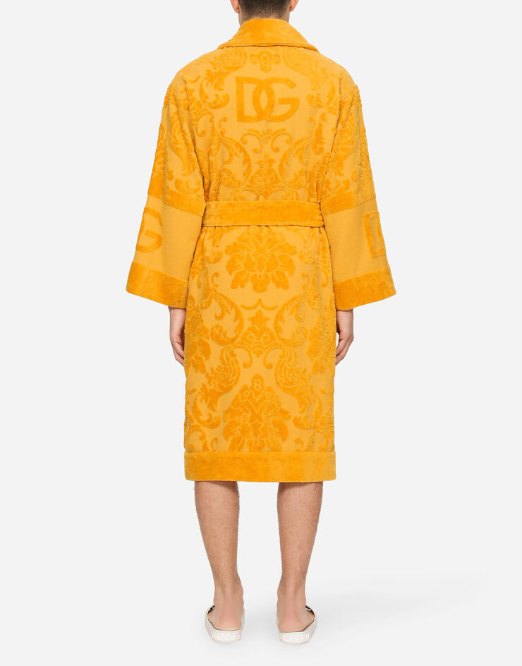 Dolce & Gabbana Bath Robe in Terry Cotton Jacquard Multicolor TCF009TCAGM