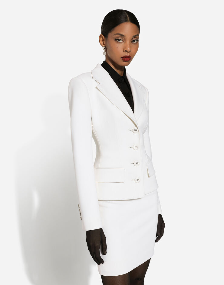 Dolce & Gabbana Однобортный пиджак из шерстяного полотна белый F27ADTGDB9M