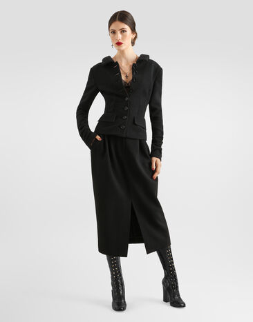 Dolce & Gabbana Single-breasted wool jacket Black F27LPTHU2BB