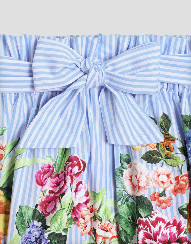 Dolce & Gabbana Striped poplin shorts with floral print Print L23Q30FI5K7