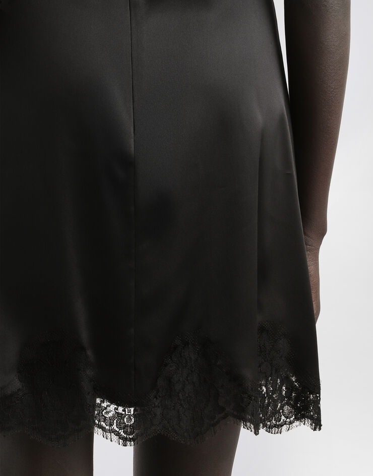 Dolce&Gabbana Short slip dress with Dolce&Gabbana tag Black F6CPJTFURAG