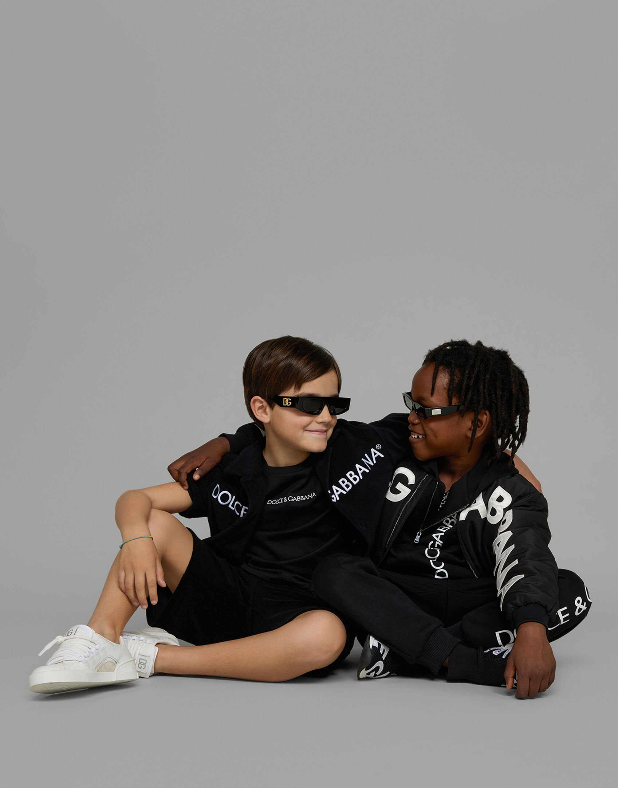 Canvas bomber jacket with logo embroidery in Black for Boys