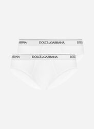 Dolce & Gabbana Stretch cotton mid-rise briefs two pack Grey M9C07JONN95