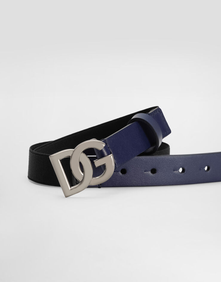 Dolce & Gabbana Stretch belt with DG logo Blue EC0076AQ616