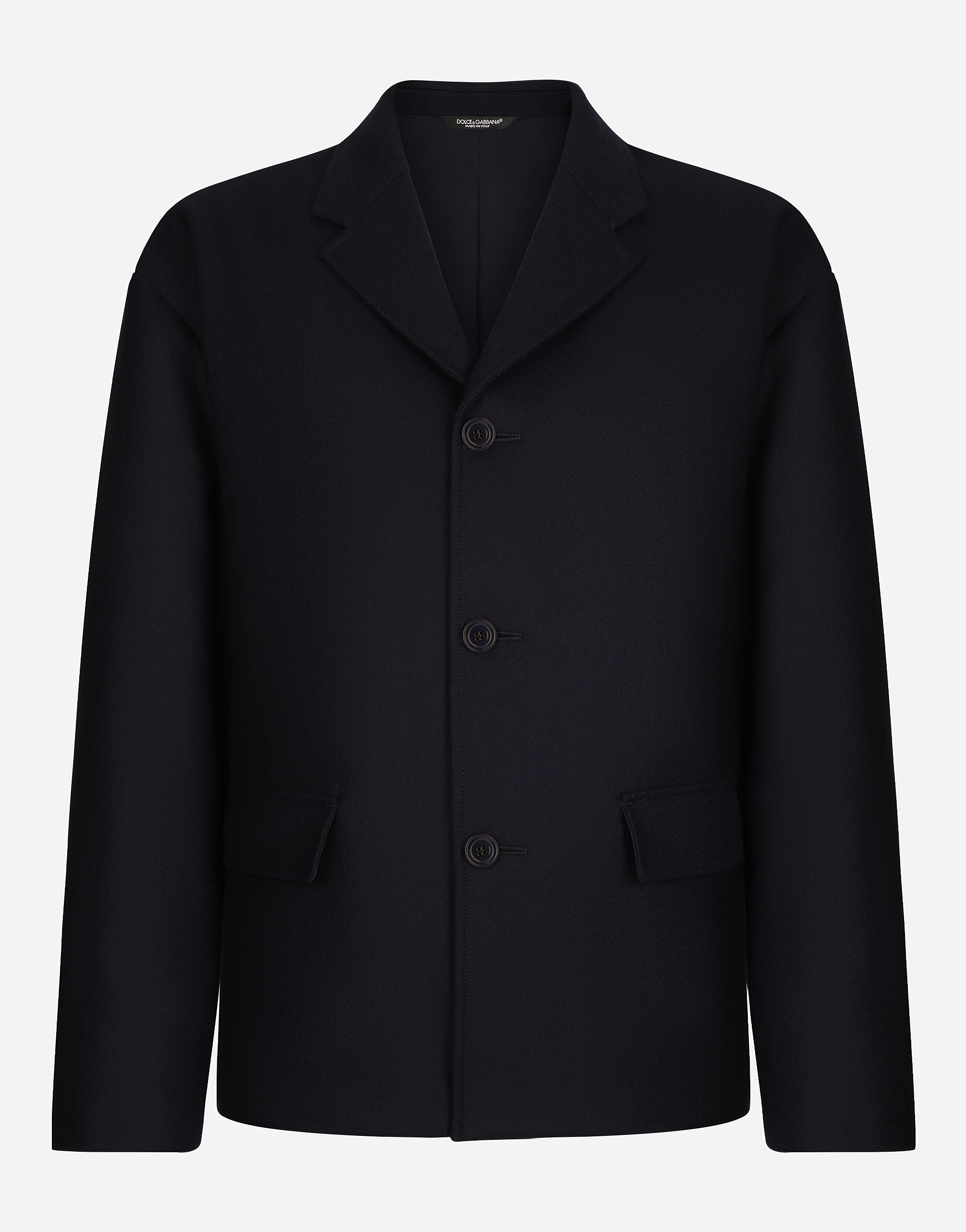 Single breasted wool jacket in Blue for Men Dolce Gabbana