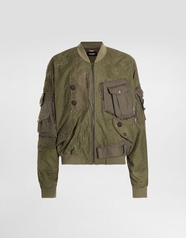 Dolce & Gabbana Oversized padded bomber jacket Green G9CCKTG8OV4