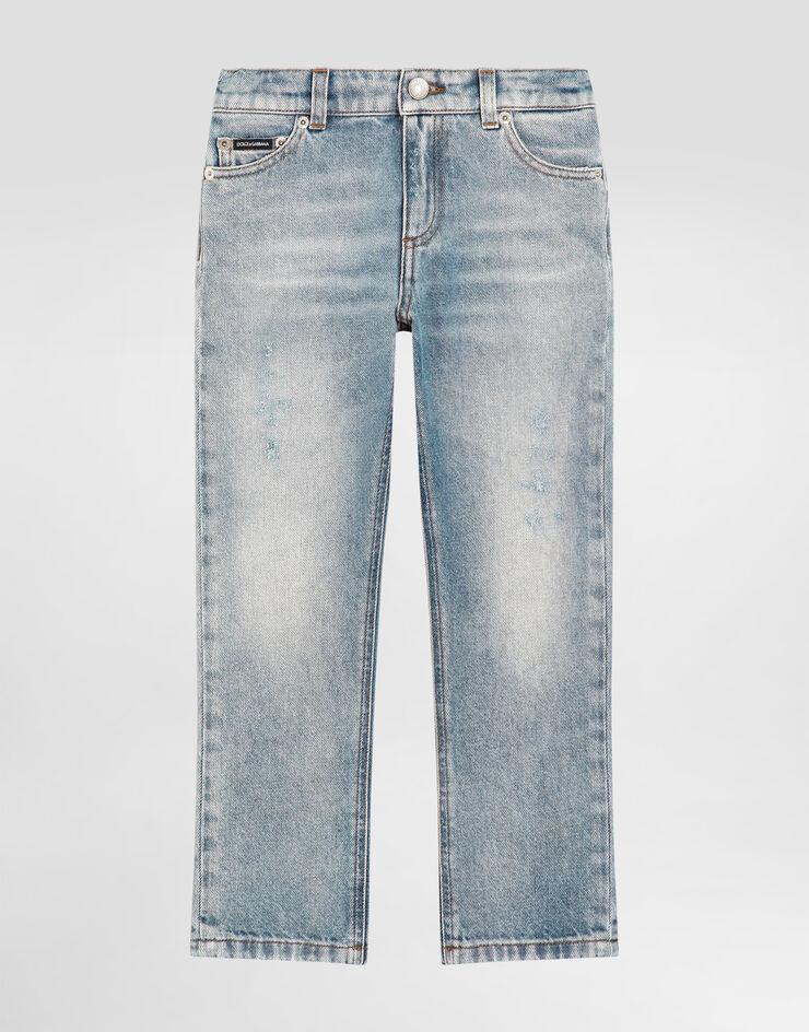 Dolce & Gabbana 5-pocket denim trousers with salt&pepper wash Multicolor L42F90LDD83