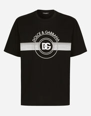 Dolce & Gabbana Cotton interlock T-shirt with DG logo print Black GVCRATIS1RF