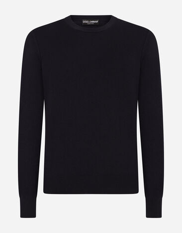 Dolce & Gabbana Pull ras de cou en cachemire Bleu GX487TJAWLZ