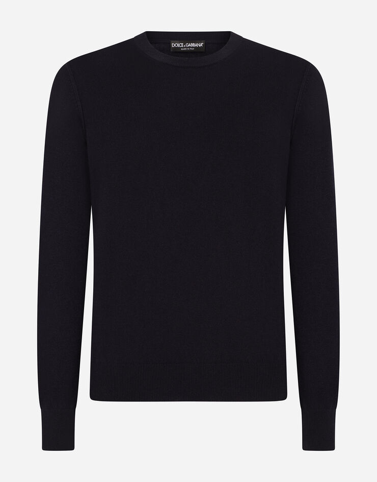 Dolce & Gabbana Pull ras de cou en cachemire Bleu GX487TJAWLZ