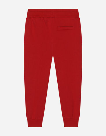 Dolce & Gabbana Jersey jogging pants with DG logo embroidery Red L4JPGDG7E5F