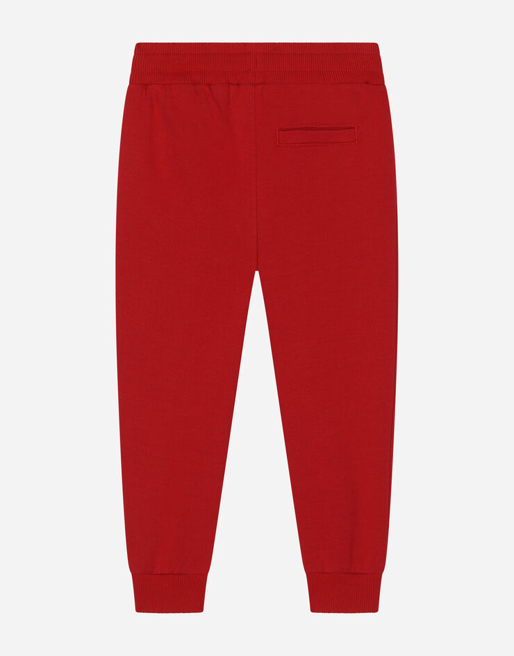 Dolce & Gabbana Jersey jogging pants with DG logo embroidery Red L4JPGDG7E5F