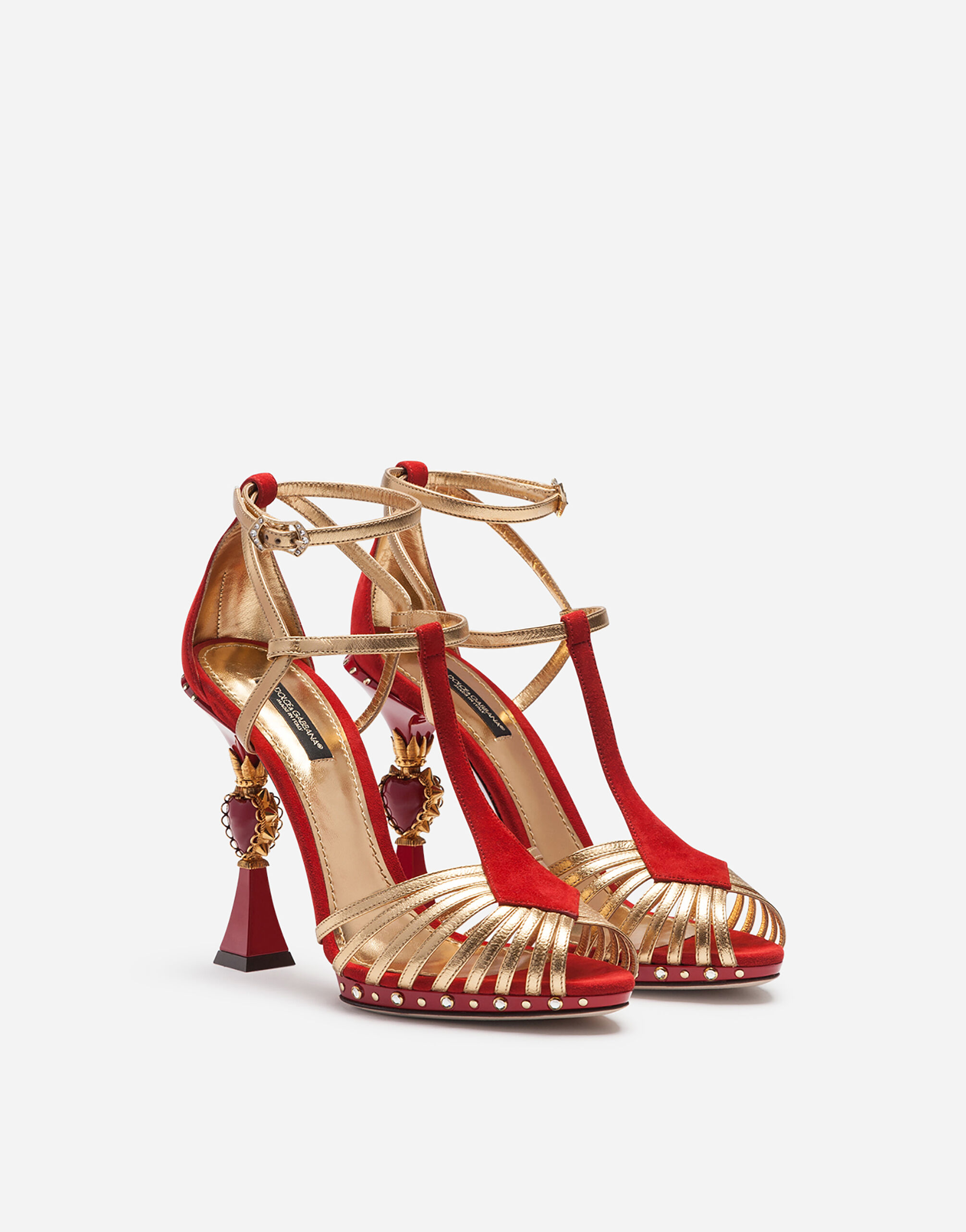 Sandals with Sculptural Heel Women s Shoes Dolce Gabbana